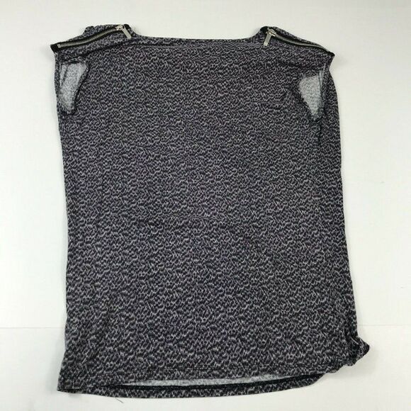 Michael Kors Womens Top Cap Short Sleeve Tank Stretch Cowl Neck Print Shirt XS - Picture 11 of 12
